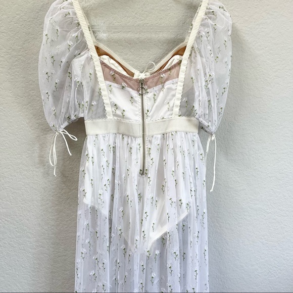 For Love & Lemons Frescia Dress White Lace Floral Size XS - Picture 6 of 9